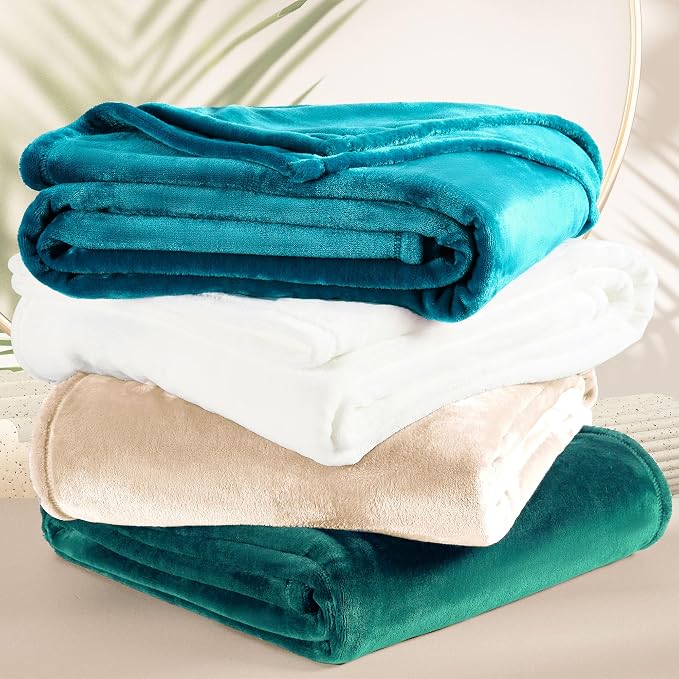 DREAMNINE Soft Cozy Plush Fleece Throw Blanket 50" x 60",Solid Shag Minky Lightweight Fuzzy Flannel Blanket for Bedroom, Luxury Washable Warm Velvet Blankets for Couch Sofa Pet,Breathable,Forest Green