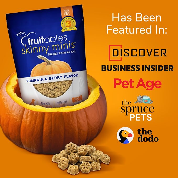 Fruitables Dog Treats, Grilled Bison, 12 Ounces Pack of 2 | Skinny Mini | Low Calorie | Training Treats | Wheat-Free