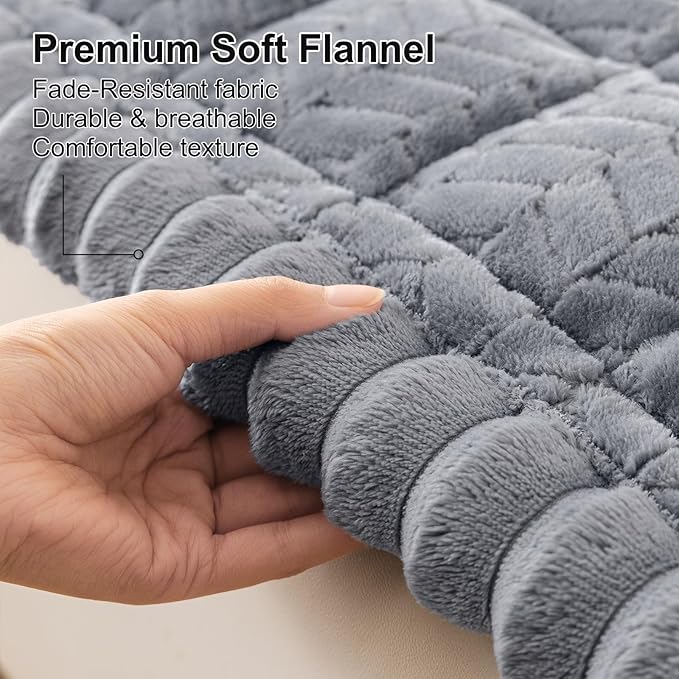 Smiry Couch Cover for Dogs, Non Slip Fuzzy Pet Sofa Covers Washable for 2-3 Cushion Couch, Soft Thick Furniture Protector for Cats Dogs, Against Fur, Dirt, Scratch Resistant (Grey, 27.6"x59")