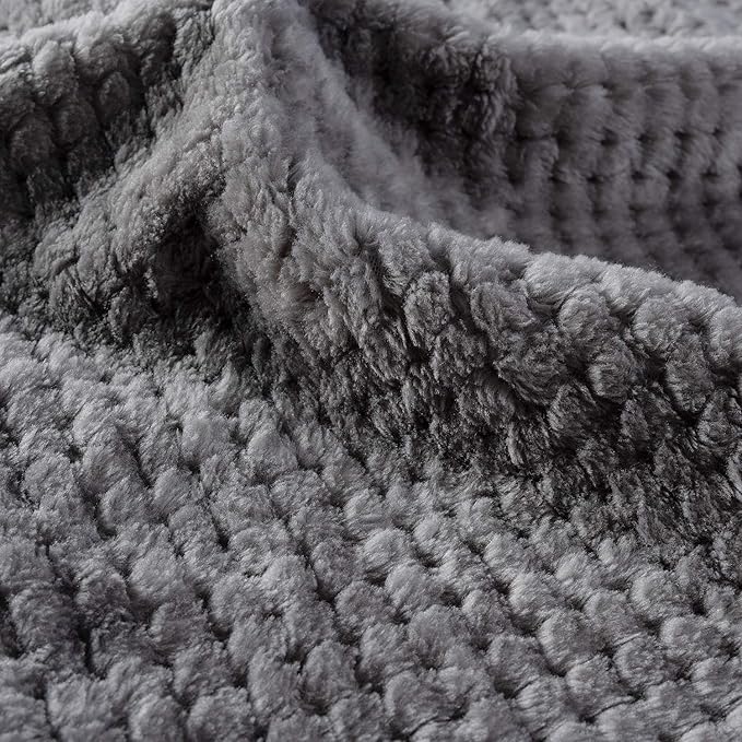 Warm Soft Fuzzy Dog or Cat Blanket, Plush Fleece Throws for Bed, Couch, Sofa, Travel (M/32" x 40", Grey)