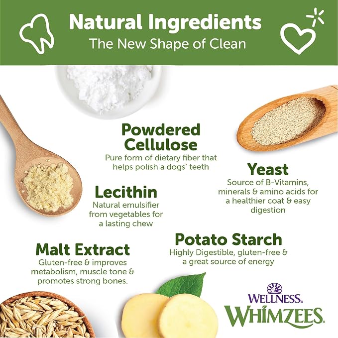 Whimzees Wellness Hedgehog Natural Dog Dental Treat, Chews, Freshens Breath, Large Size, 12.7 oz Bag, 6 Count