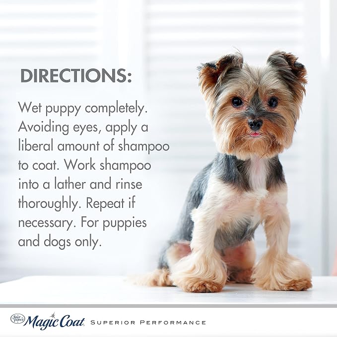 Four Paws Magic Coat Gentle Tearless Soothing Aloe Vera Puppy Shampoo, Gentle Deodorizing Shampoo for Puppies, Baby Powder Scent, 16 Ounce