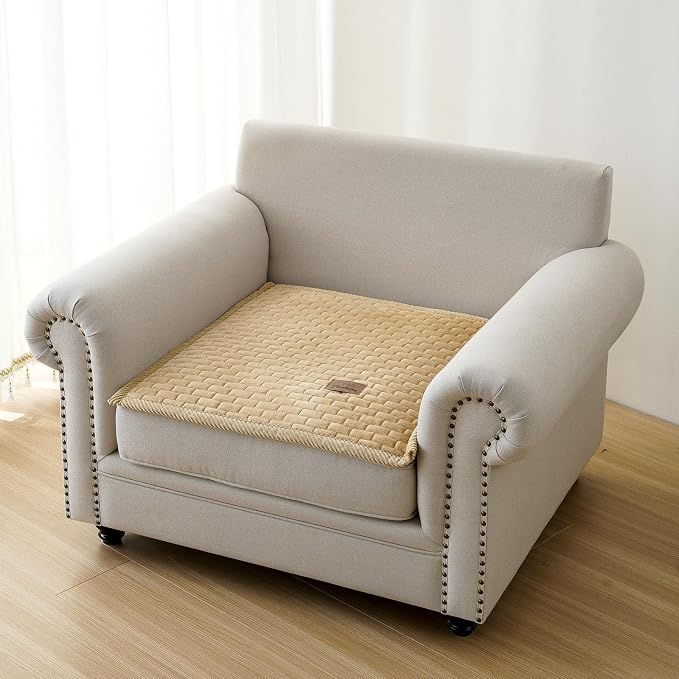 Couch Covers for Dogs Washable, Velvet Dog Couch Cover Protector, Fuzzy Plush Pet Sofa Cover for Single Sofa, Sofa Covers for Pets(1,Light Brown,27.6"x27.6",Single Seater)