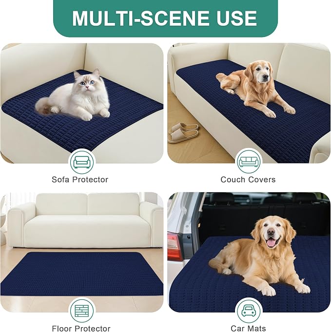 Foxdecor Couch Cover Sofa Covers Washable, Dog Bed Cover Couch Covers for 3 Cushion Couch Sofa Pet Friendly, Dog Couch Cover Furniture Covers for Pets.(Dark Blue 40x50 inch)