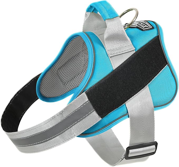 Dog Harness, No-Pull Reflective Dog Vest, Breathable Adjustable Pet Harness with Handle for Outdoor Walking - No More Pulling, Tugging or Choking (OceanicBlue, X-Large (Pack of 1))