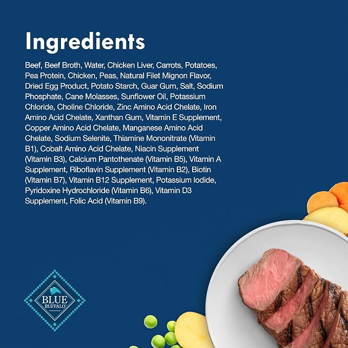 Blue Buffalo Delights Small Breed Natural Wet Dog Food, NY Strip Flavor in Gravy, 3.5-oz Cups, 12 Count