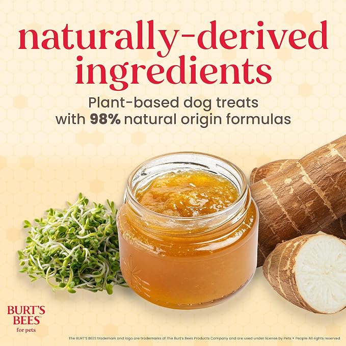 BURT'S BEES FOR PETS Dental Treats for Dogs with Manuka Honey & Ginger, 98% Natural Origin, Holistic Oral Care, Freshens Breath, Sweet Potato Flavor, Medium/Large Size, 5 ct, 7.4 Oz