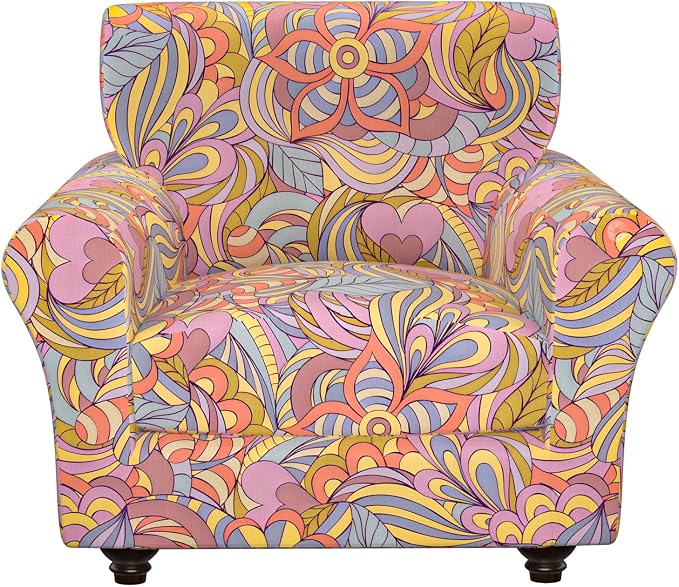 Stretch Couch Covers, Floral Printed Sofa Covers,2 Piece Armchair Slipcover with Separate Sect Cover,Washable Sofa Slipcover, Pet Friendly Furniture Protector Fit for Home (Armchair,Love Print)