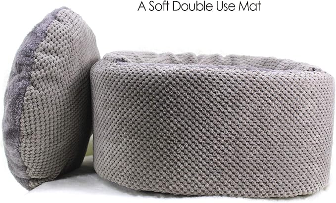 Winsterch Large Cat Cave Bed - Soft, Enclosed & Washable for Indoor/Outdoor Cats & Kittens, Anti-Slip Bottom, Calming, Covered (Gray, 16.5 x 16.5 x 7.48 in)