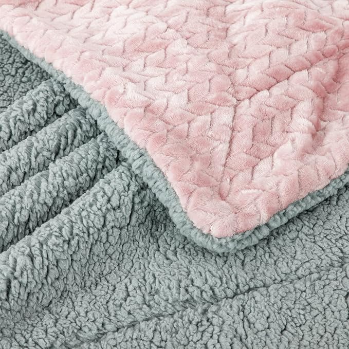 Fuzzy Blanket or Fluffy Blanket for Baby Girl or boy, Soft Warm Cozy Coral Fleece Toddler, Infant or Newborn Receiving Blanket for Crib, Stroller, Travel, Outdoor (32" x 40", MD-Sakura Pink)
