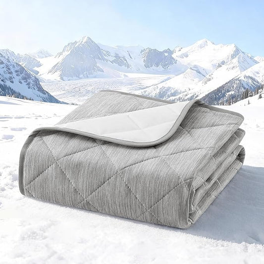 COZY KISS Dog Cooling Mat 68"x82" Q-Max>0.4, Waterproof Pet Cooling Pad, Leakproof & Non-Slip Dog Bed Cover, Washable Furniture Protector for Large Dogs, Couch, Floor (Gray)