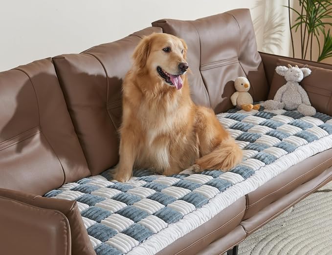 Couch Cushion Cover for dogs Sofa Cover Washable Pet Love Seat Couch Covers for Sofa Slipcovers Couch Protector Blanket for Dog Sofa Cushion Covers for Pet Washable Pad Blue Grey 70x210cm/27.6x82.7in