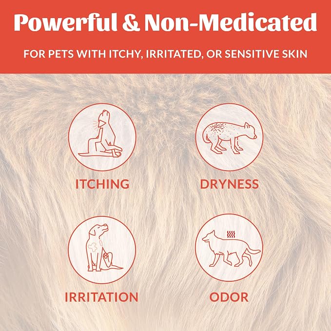 SKOUT'S HONOR Probiotic Itch Relief Spray for Pets - Non-Medicated, Fragrance-Free, Natural, Vegan, Long-Lasting Relief, with Soothing Aloe & Avocado Oil, 8 oz, 2-Pack