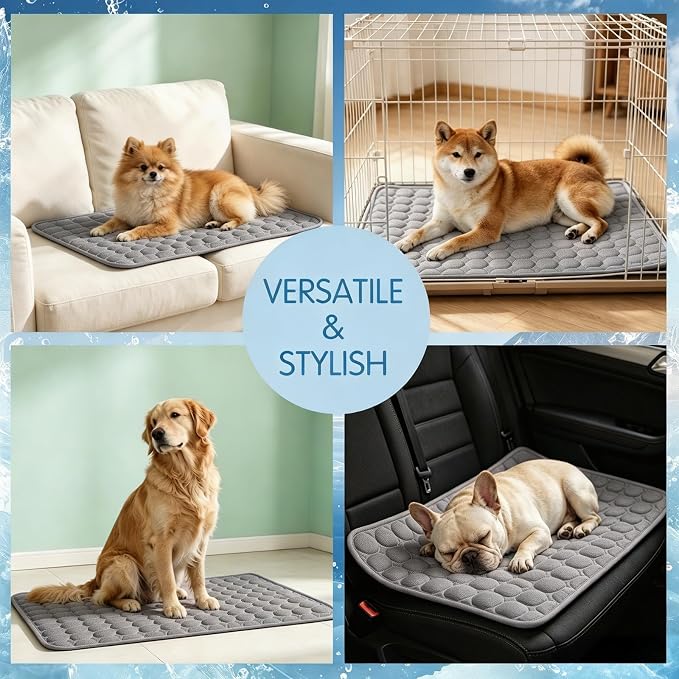 Cooling Mat for Dogs & Cats, Q-Max>0.4 Washable Cooling Pad for Small, Medium, Large & XL Pets, Portable Non-Slip Indoor & Outdoor Cooling Dog Bed Mat for Floor, Sofa, Car Seat, Crate, Kennel