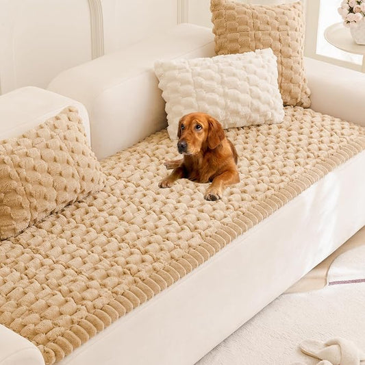 Mivnue Pet Couch Cover Dogs Washable Sofa Protector Non Slip Fuzzy Couch Pads Pet Friendly Dog Mat for Couches and Sofas