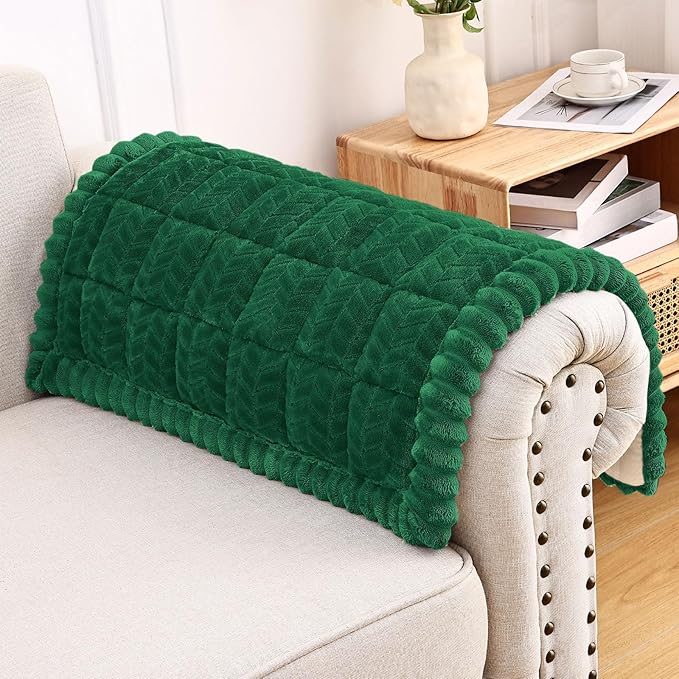 Smiry Couch Cover for Dogs, Non Slip Fuzzy Pet Sofa Arm Covers Washable for Armrest & Backrest, Soft Thick Furniture Protector for Cats Dogs, Against Fur, Dirt (Turquoise, 27.6"x27.6")