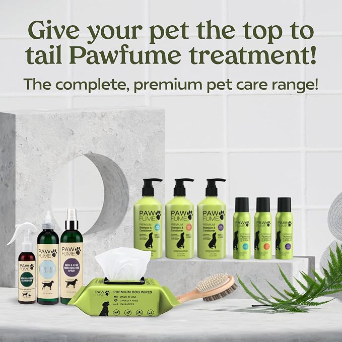 Pawfume Dog Wipes 2 x 100 Count, Pet Wipes – Hypoallergenic & Gentle Dog Wipes for Eyes, Face, Butt, and Paws – Cleaning & Deodorizing, Grooming Tear Stain Wipes for Puppy, Adult Dogs & Cats