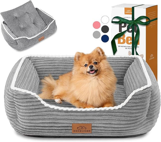 Zerbuger Orthopedic Dog Bed for Medium Dogs,Dog Sofa Beds Supportive Foam Pet Couch Bed with Removable Washable Mat and Nonskid Bottom (Medium, Grey)