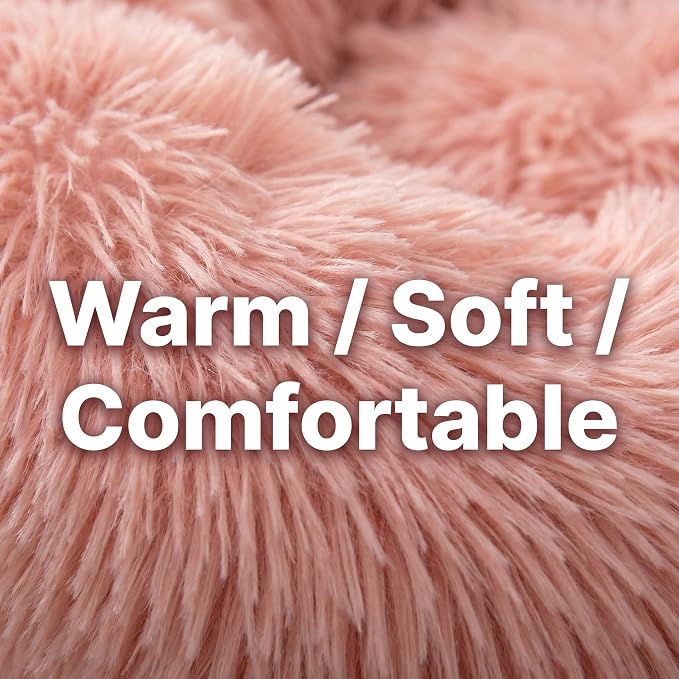 Guinea Pig Bed 11.8 Inch for Small Animal，Washable Small Animal Beds，Hideout Soft & Comfortable Donut Bed for Dwarf Rabbits/Hamster/Hedgehog/Ferrets,Pink