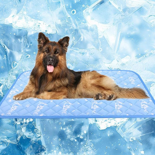 MH MYLUNE HOME Dog Cooling Mat 59" x 40" Cool-Chill Cool Fiber & Endothermic Color Changing Double-Sided Cooling & Warm Dog Mat, Foldable Washable Summer Pet Blanket