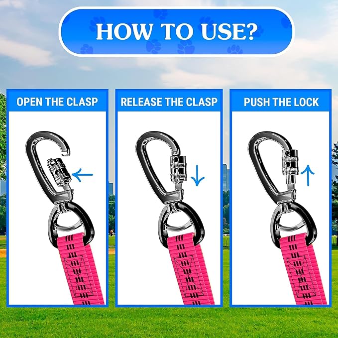 Dog Leash – Dual Reflective with Non-Tangle Design – Heavy Duty Nylon and Metal Buckles – Ideal (Pink, 2 Dog Leash)