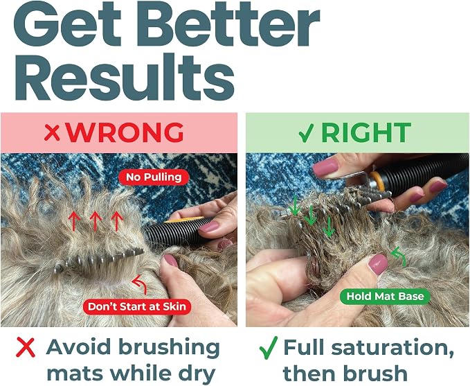Emergency Dematter Cream for Dogs – Dematting Cream for Goldendoodles, Poodles & Doodles, Helps Remove Tight Mats & Tangles, Apply Wait Brush Technique, At-Home Grooming – 8 oz