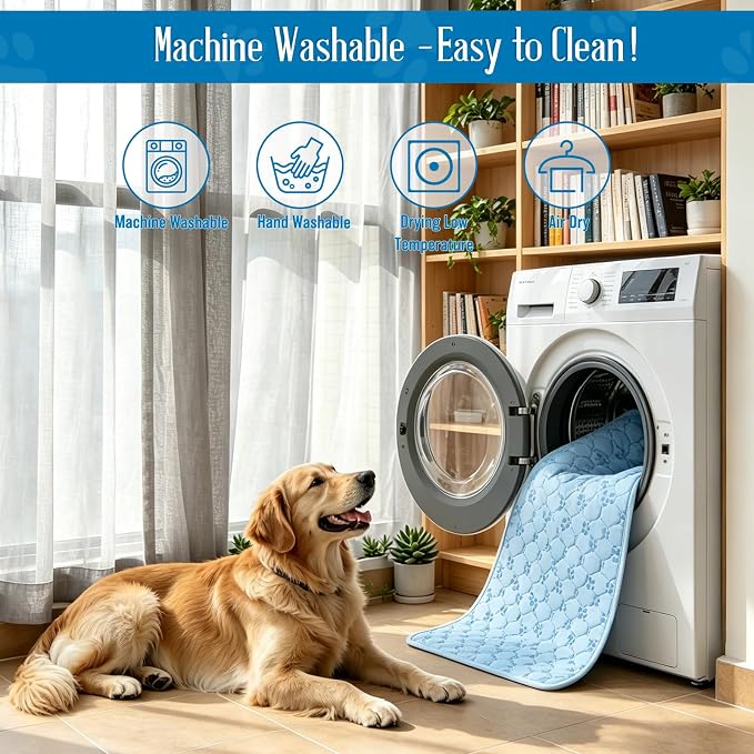 Cooling Mat for Dogs, Q-Max>0.5 Reusable Washable Dog Cooling Pad, Non-Toxic Breathable Pet Cool Blanket, Portable Cooling Bed for Dogs Cats, Indoor Outdoor Summer Heat Relief, No Refrigeration Needed