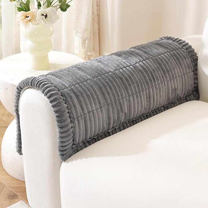 OstepDecor Couch Cover for Dogs, Washable Non Slip Sofa Cover for Pets, Soft Couch Covers for Sofa, Loveseat and Sectional, Furniture Protector Against Pet Hair & Scratches (20" x 24", Dark Grey)