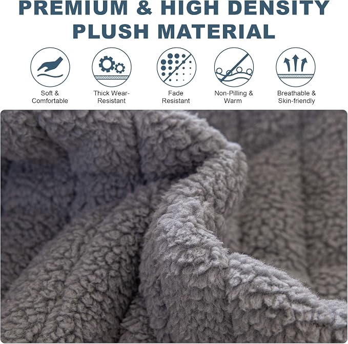 OTOB Couch Covers for Sofa Pet Friendly, Washable & Non Slip Fuzzy Dog Couch Cover Sofa Slipcovers Love Seat, Soft Plush Cozy Furniture Protector Cushion Mat, All Seasons (Light Gray, 27.6" x 59.1")