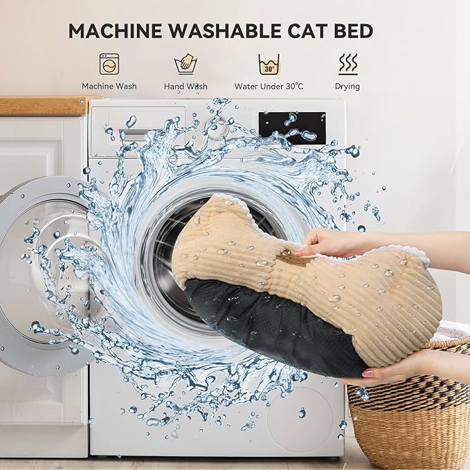 Zerbuger Rectangle Cat Dog Bed for Large Medium Small Pets Indoor Outdoor Machine Washable Sleeping Sofa Non-Slip Bottom Soft Puppy Bed Durable Orthopedic Calming Pet Cuddler (Medium, Coffee)