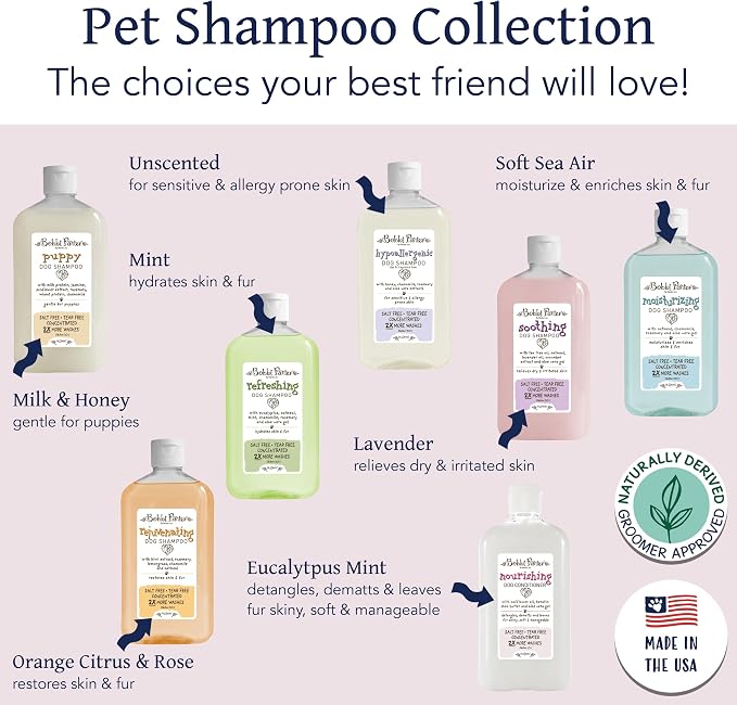 Bobbi Panter Nourishing Dog Conditioner Safflower Oil, Keratin, Shea Butter & Aloe Vera – Detangling Natural Formula for Soft, Smooth & Manageable Coat, 10:1 Concentrate, Made in USA, 14 oz