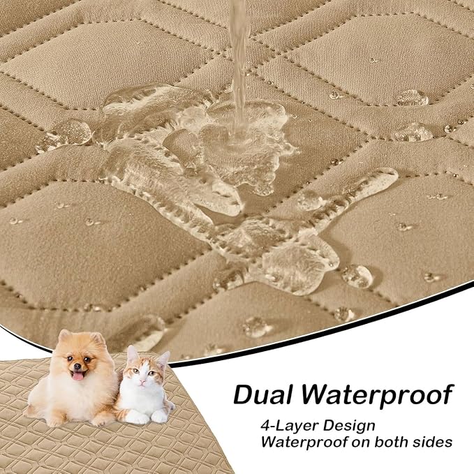 hyha Waterproof Dog Bed Blanket, Soft Pet Blankets, Waterproof Couch Cover for Dogs, Reversible Sofa Covers Washable for Furniture (30x70 Inch, Camel/Camel)