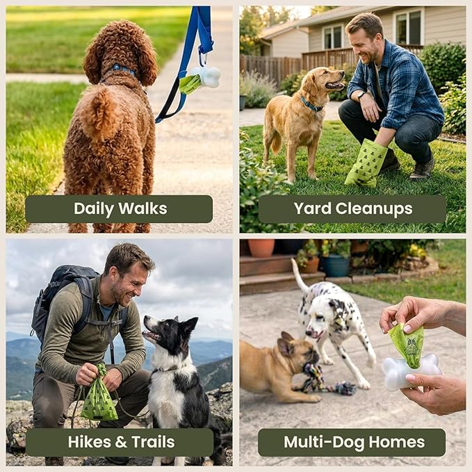 Pogi’s Dog Poop Bags – Leak-Proof & Extra Thick Pet Waste Bags with 2 Holders (Fresh Scent, 50 Rolls, 750-Count)