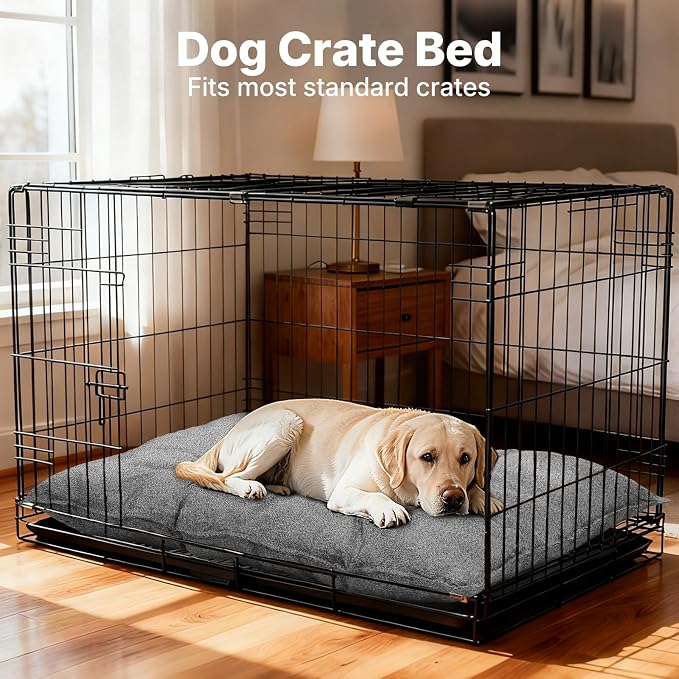 Veehoo Indestructible Dog Bed for Crate, Chew Proof Dog Crate Pad with Reinforced Corners, Small Washable Chew Resistant Pet Mat for Kennel, 24" x 18"