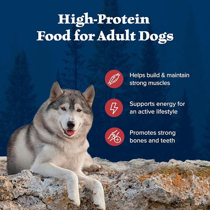 Blue Buffalo Wilderness Rocky Mountain Recipe Adult Dry Dog Food with Red Meat & Wholesome Grains, 34g Protein, Vibrant Energy for an Active Life, Made with Natural Ingredients, 28 lbs.