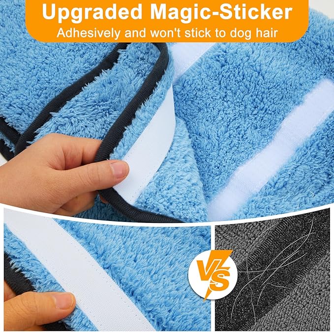 Bienbee Dog Bathrobe, Quick Drying Super Absorbent Pet Robes for Small Medium Large Dogs, Drying Coat for After Bath & Swim, Warm & Cozy Dogs Towels, Dog Puppy Bath Supplies, Light Blue S