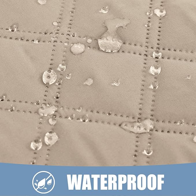 Smiry Waterproof Couch Covers for Dogs Washable, Reversible Pet Couch Covers for 3 Cushion Sofa Pet Friendly, Soft Sofa Furniture Protector for Dogs Cat Kids, Checkered (40"x40", Taupe/Beige)