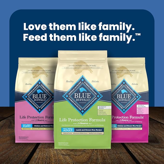 Blue Buffalo Life Protection Formula Lamb & Brown Rice Small Breed Adult Dry Dog Food, Supports Immunity with Antioxidant-Rich LifeSource Bits, Promotes Healthy Muscles, Skin & Coat Health, 5 lbs.