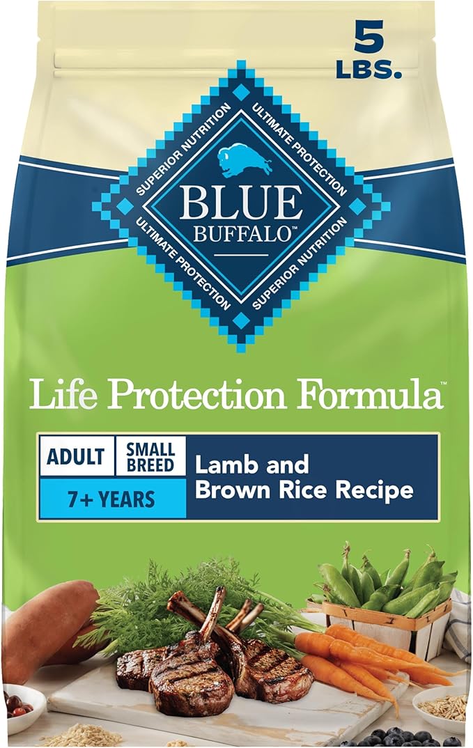 Blue Buffalo Life Protection Formula Lamb & Brown Rice Small Breed Adult Dry Dog Food, Supports Immunity with Antioxidant-Rich LifeSource Bits, Promotes Healthy Muscles, Skin & Coat Health, 5 lbs.