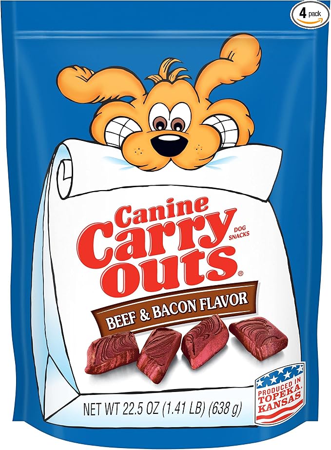 Canine Carry Outs Dog Treats, Beef & Bacon Flavor, 22.5 Ounce (Pack of 4)
