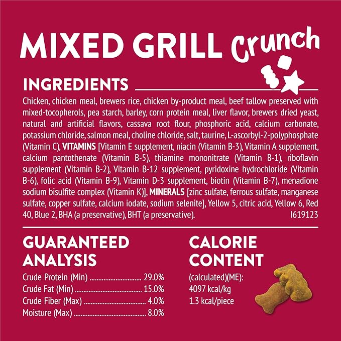 Purina Friskies Cat Treats, Party Mix Mixed Grill Crunch - (Pack of 6) 6 oz. Pouches