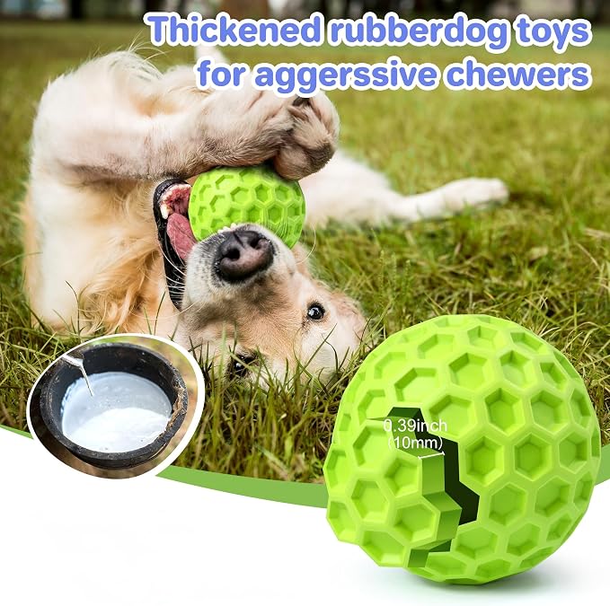 DISSKNIC Indestructible Squeaky Dog Balls, Interactive Dog Toys for Aggressive Chewers Large Breed for Relieving Anxiety, Dog Chew Toys Balls for Aggressive Chewers, Outdoor Dog Toys Dog Water Toys