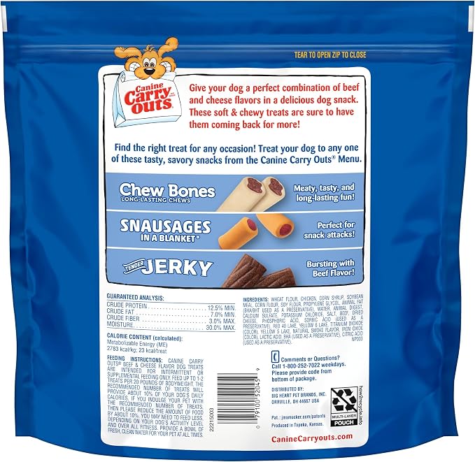 Canine Carry Outs Beef & Cheese Flavor Dog Treats, 47oz