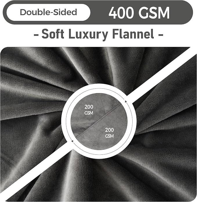 Waterproof Dog Blankets Pet Blanket 50"x60", Soft Fluffy Sofa Car Bed Protector, Reversible Leakproof Flannel Dog Blanket for Large Dogs(Dark Grey)