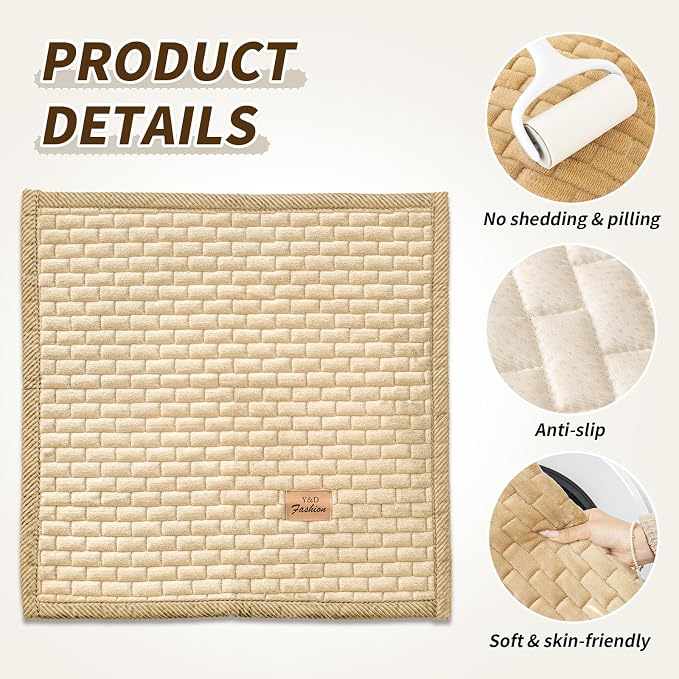 Couch Covers for Dogs Washable, Velvet Dog Couch Cover Protector, Fuzzy Plush Pet Sofa Cover for Single Sofa, Sofa Covers for Pets(1,Light Brown,27.6"x27.6",Single Seater)