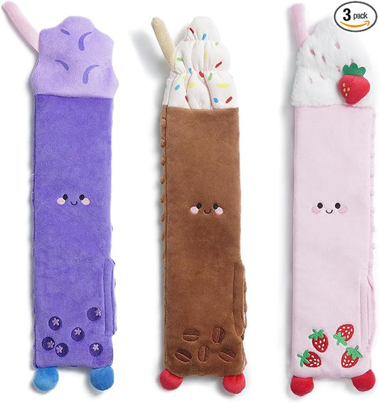 Nocciola 3 PC No Stuffing Small Dog Toys, Removable Crinkle Squeaky Durable Dog Tug Toy Summer Drinks Theme, Bottle Insert Fun Puppy Toys to Keep Them Busy