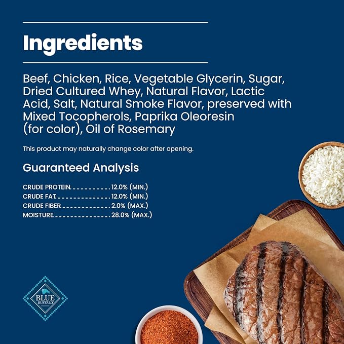 Blue Buffalo Nudges Beef Grillers Natural Dog Treats, Tender & Meaty Dog Snacks, Easy-To-Tear for Training, Made in the USA with Real Beef, No Artificial Preservatives, 16 oz.