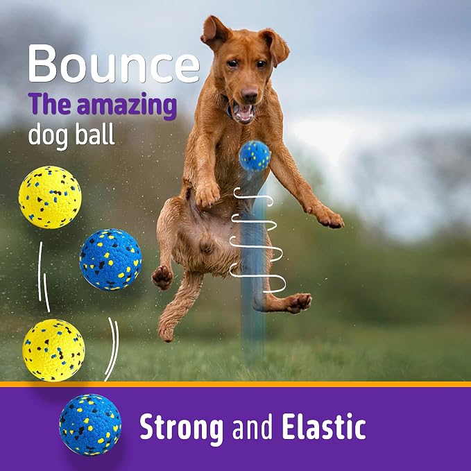 Kimee Dog Balls Tennis Ball Dog Toys for Aggressive Chewers, Floating Water Toy, Teething & Fetch Toy for Large Medium Small Dogs and Puppies (1 Ball)