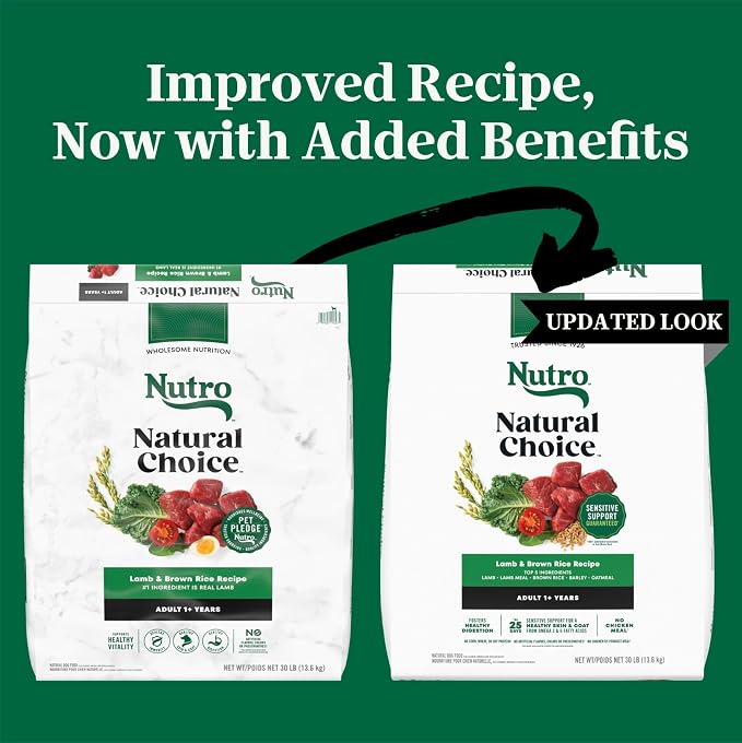 Nutro Natural Choice Dry Dog Food, Adult Dog Food Dry Lamb and Brown Rice Recipe, 30 lbs.