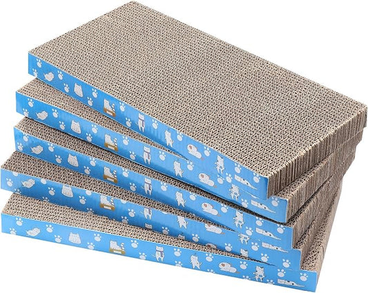 5 Packs in 1 Cat Scratch Pad, Cat Scratcher Cardboard,Reversible,Durable Recyclable Cardboard, Premium Scratch, Suitable for Cats to Rest, Grind Claws and Play